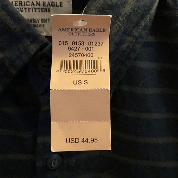 American Eagle Half Button Down Long Sleeve Shirt - Picture 7 of 7
